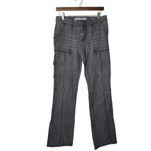 Vintage Y2K Express Precision Fit Low Rise Jeans Womens 8 VTG Utility Denim Gray